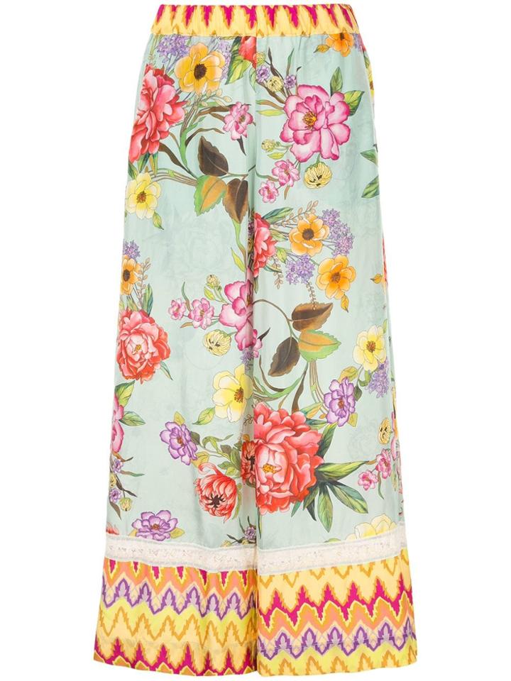 P.a.r.o.s.h. Printed Wide Leg Trousers - Green