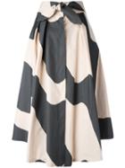Milly Wavy Print Full Skirt, Women's, Size: 10, Black, Cotton/polyester
