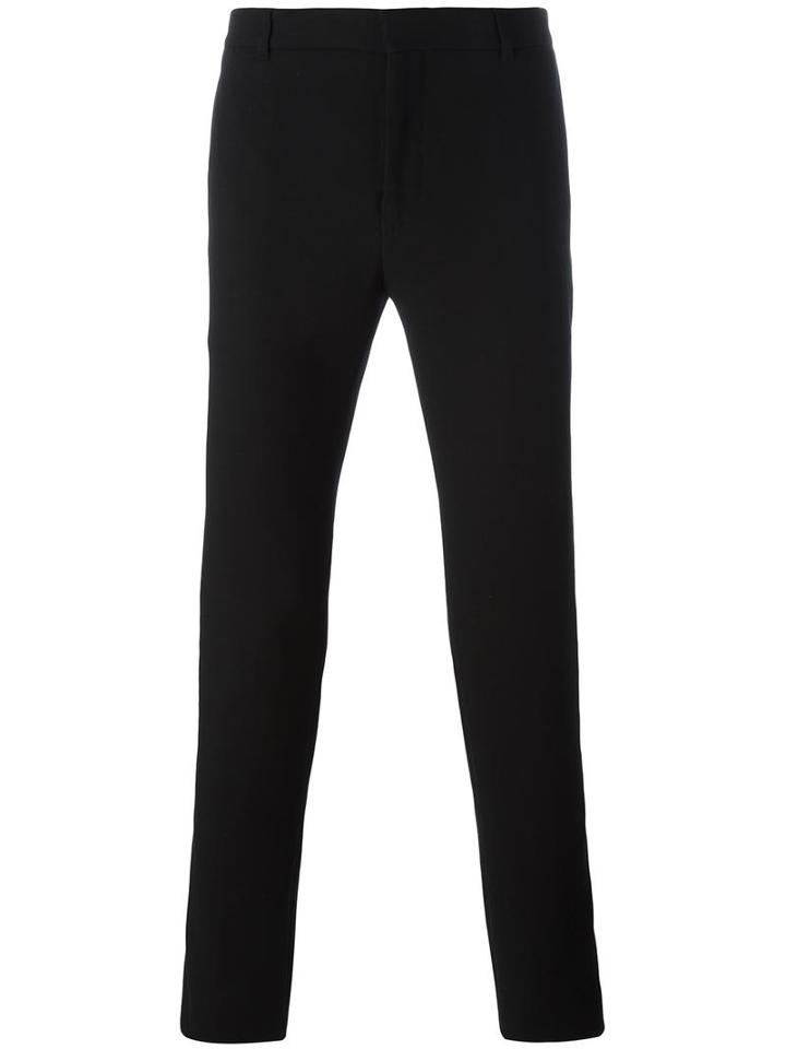 Balmain Side Stripe Slim Trousers, Men's, Size: 48, Black, Cotton