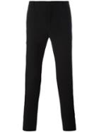 Balmain Side Stripe Slim Trousers, Men's, Size: 48, Black, Cotton
