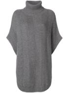 N.peal Polo Neck Poncho - Grey