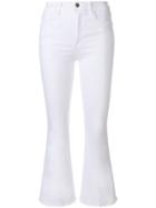 Frame Denim Flared High Rise Jeans - White