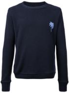 The Elder Statesman Palm Tree Regular Sweater - Blue