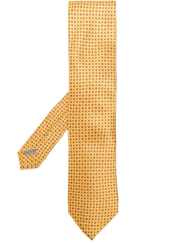 Canali Patterned Tie - Yellow & Orange