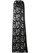 Paco Rabanne Floral Print Long Dress, Women's, Size: 40, Black, Viscose/spandex/elastane/acetate/silk