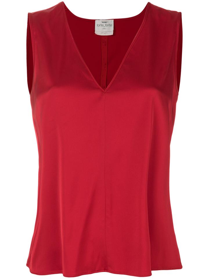 Forte Forte Sleeveless V-neck Top - Red