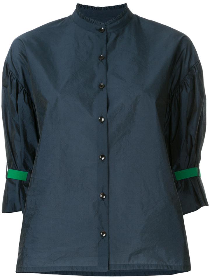 Kolor Cropped Sleeves Shirt - Blue