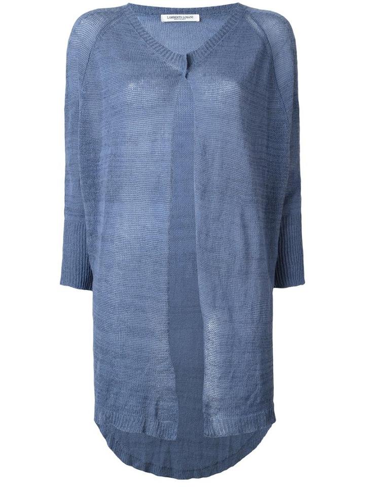 Lamberto Losani Buttoned Mid Cardigan, Women's, Blue, Silk/cashmere/other Fibers