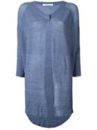 Lamberto Losani Buttoned Mid Cardigan, Women's, Blue, Silk/cashmere/other Fibers