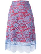 Altuzarra Lace Detail Skirt, Women's, Size: 36, Blue, Cotton/polyamide/polyester