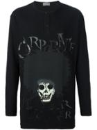 Yohji Yamamoto Skull Print Sweatshirt, Men's, Size: 3, Black, Cotton