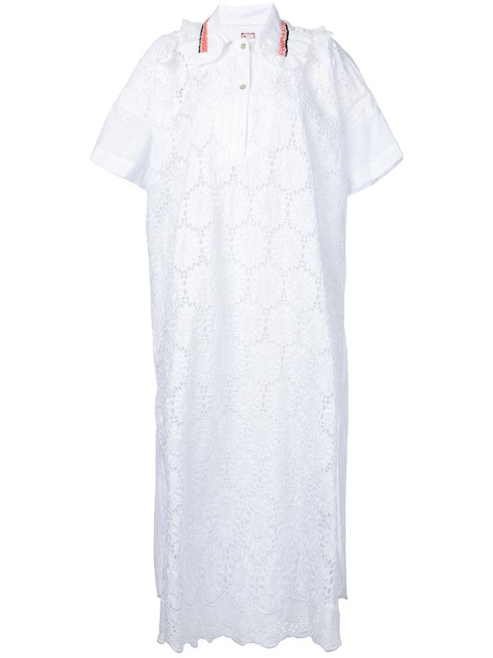 Antonio Marras - Lace Patterned Shirt Dress - Women - Cotton - 48, White, Cotton