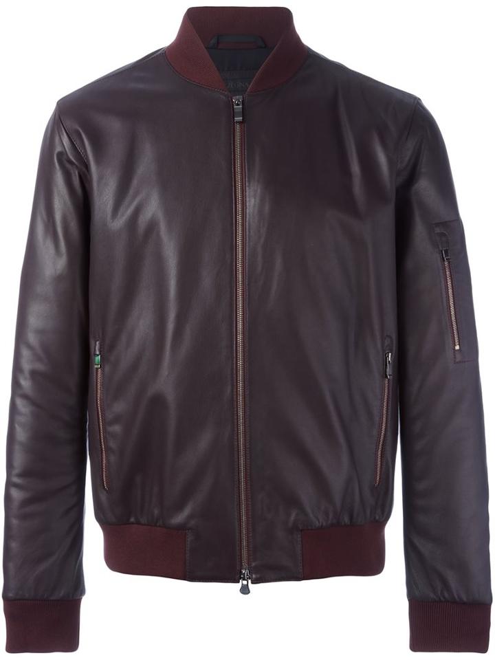 Ermenegildo Zegna Leather Bomber Jacket