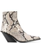 Gia Couture Python Print Ankle Boots - Black