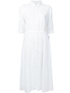 Cityshop - Cinched Shirt Dress - Women - Polyester - One Size, White, Polyester