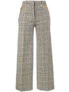 Y / Project High Waist Chain Embellished Check Trousers - Nude &