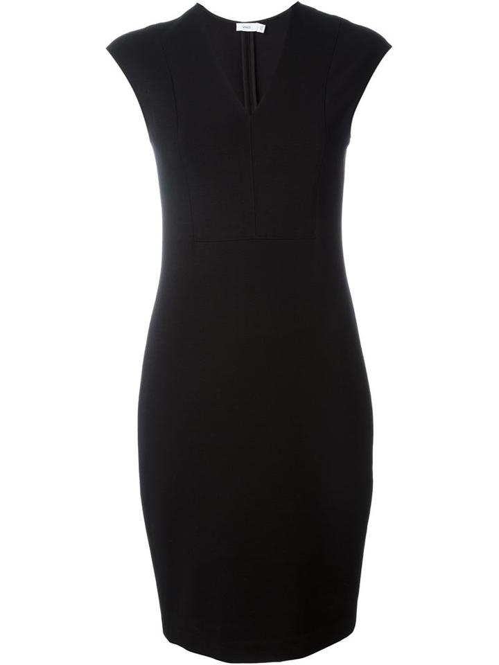 Vince V-neck Dress, Women's, Size: 8, Black, Viscose/nylon/spandex/elastane