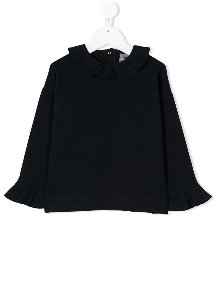 Il Gufo Ruffled Collar Top - Blue