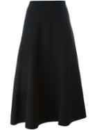 Marni Flared Midi Skirt, Women's, Size: 44, Black, Virgin Wool