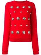 Versus Lion Studded Sweatshirt, Women's, Size: Xs, Red, Cotton
