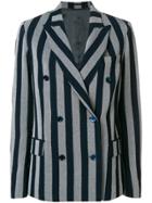Golden Goose Deluxe Brand Striped Double-breasted Blazer - Blue