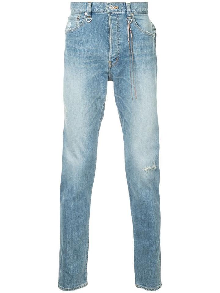 Mastermind World Straight Leg Jeans With Tassel Detail - Blue