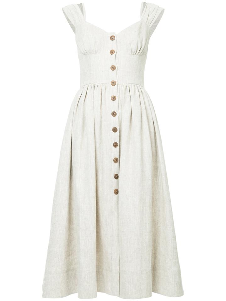 Flow The Label Buttoned Flared Dress - Brown