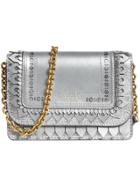 Burberry Brogue Detail Chain Wallet - Metallic