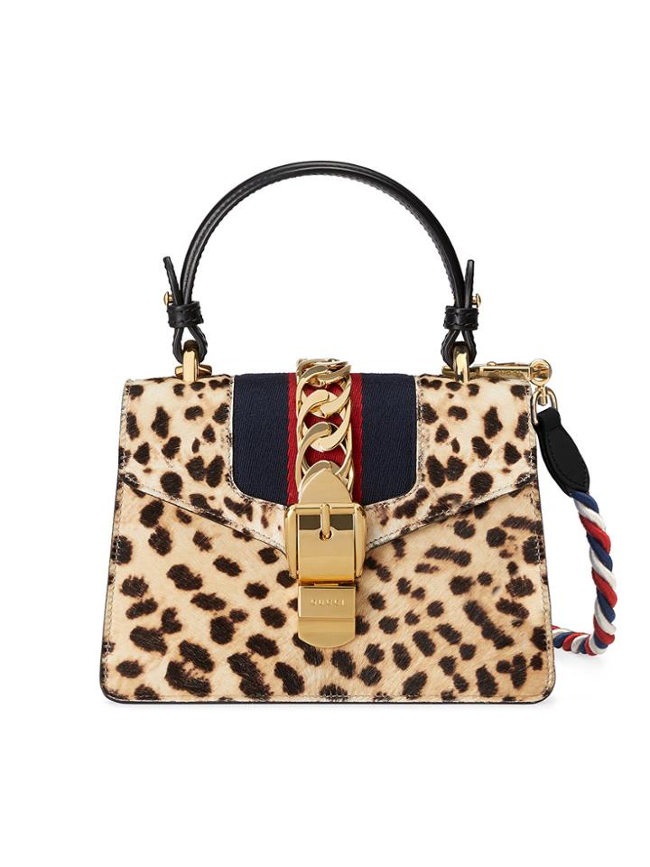 Gucci Mini Bag Sylvie With Leopard Print - Nude & Neutrals