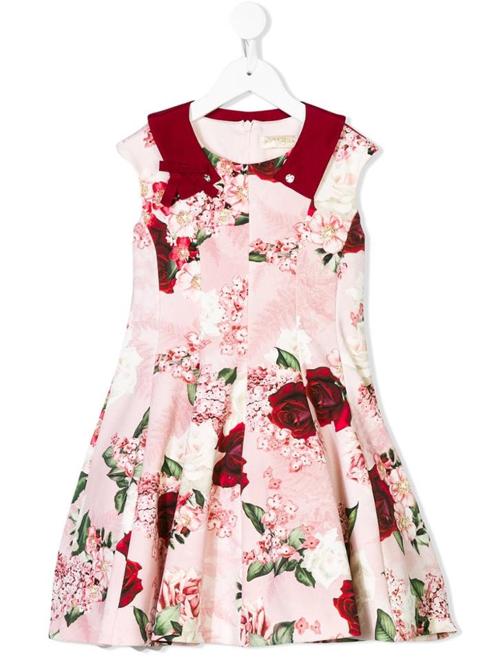 Monnalisa Floral Print Dress - Pink