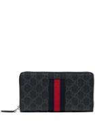 Gucci Web Gg Supreme Zip-around Wallet - 101 - Black