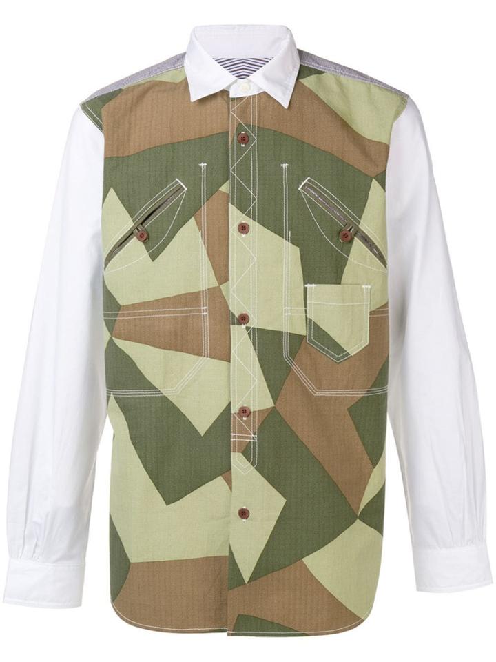 Junya Watanabe Man Paneled Camouflage Shirt - White