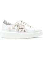 Roberto Cavalli Crystal Embellished Slip-on Sneakers - White