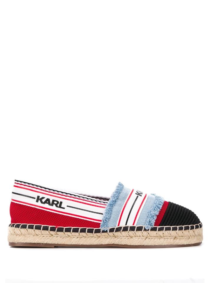 Karl Lagerfeld Logo Panelled Espadrilles - Blue