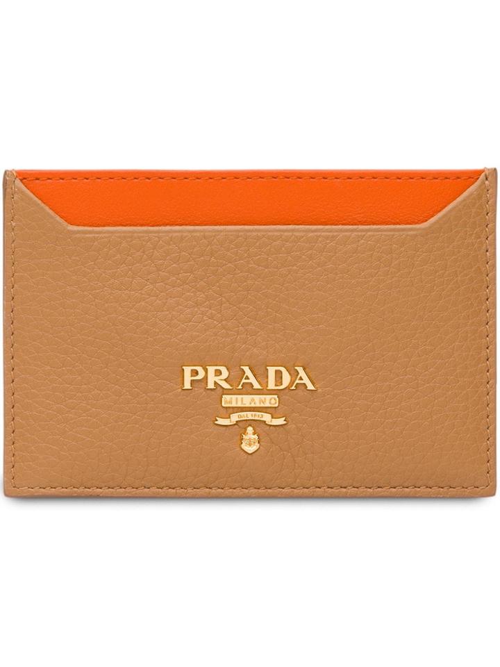 Prada Leather Cardholder - Brown