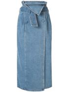 Anna October Wrap Denim Skirt - Blue