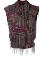 Roberto Cavalli Fringed Biker Gilet