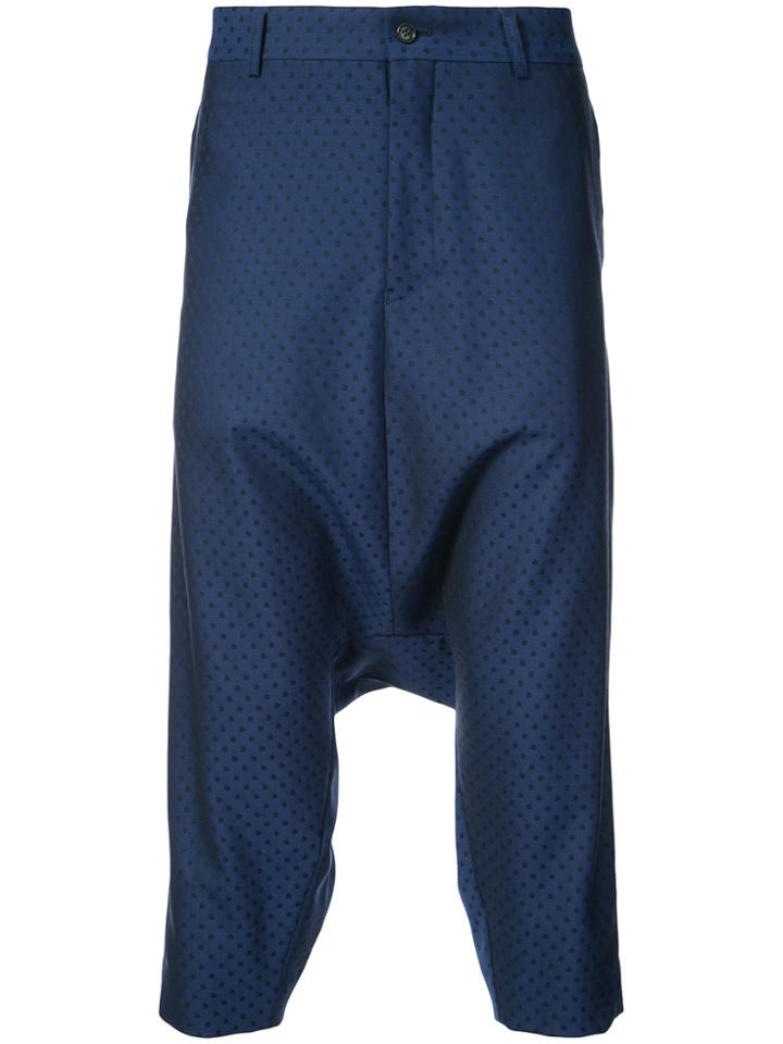Comme Des Garçons Homme Plus Drop-crotch Tailored Trousers - Blue