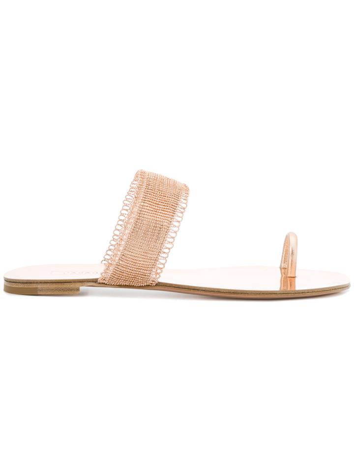 Casadei Bead Strap Sandals - Metallic