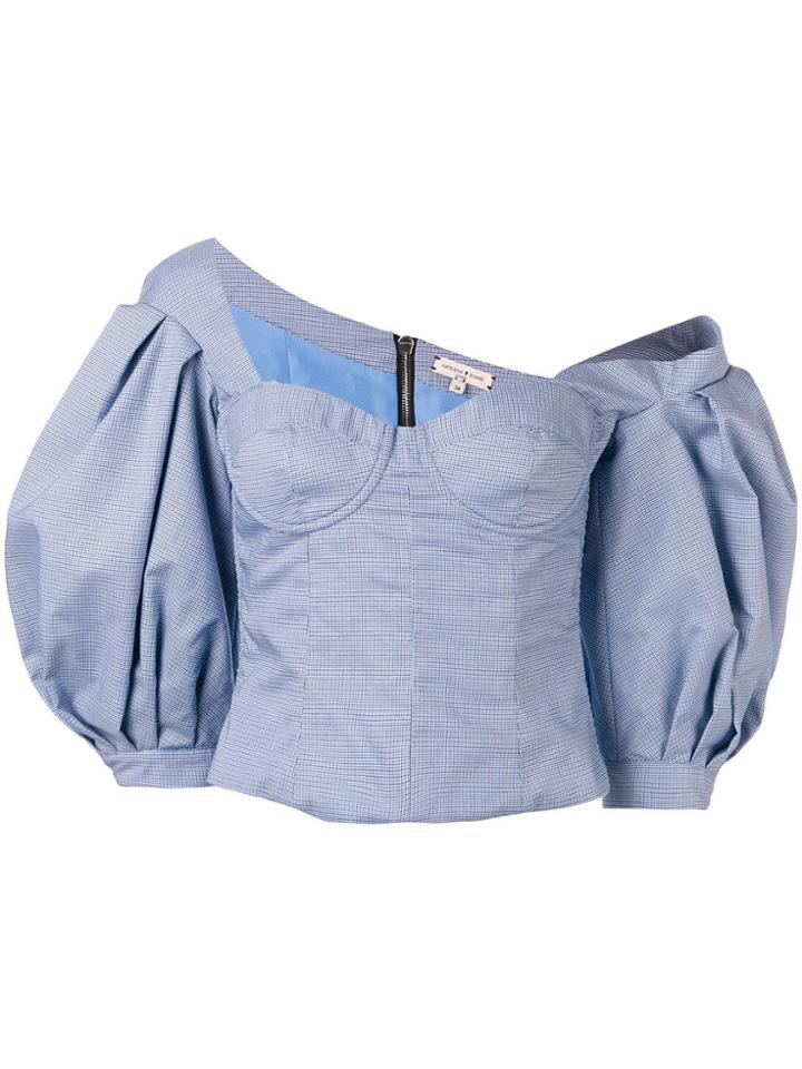 Natasha Zinko Lantern Sleeve Corset Top - Blue