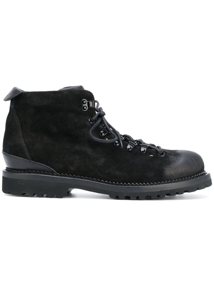 Buttero Chunky Lace Up Boots - Black