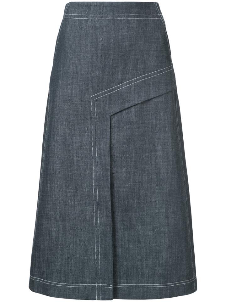 Tibi A-line Denim Skirt - Blue