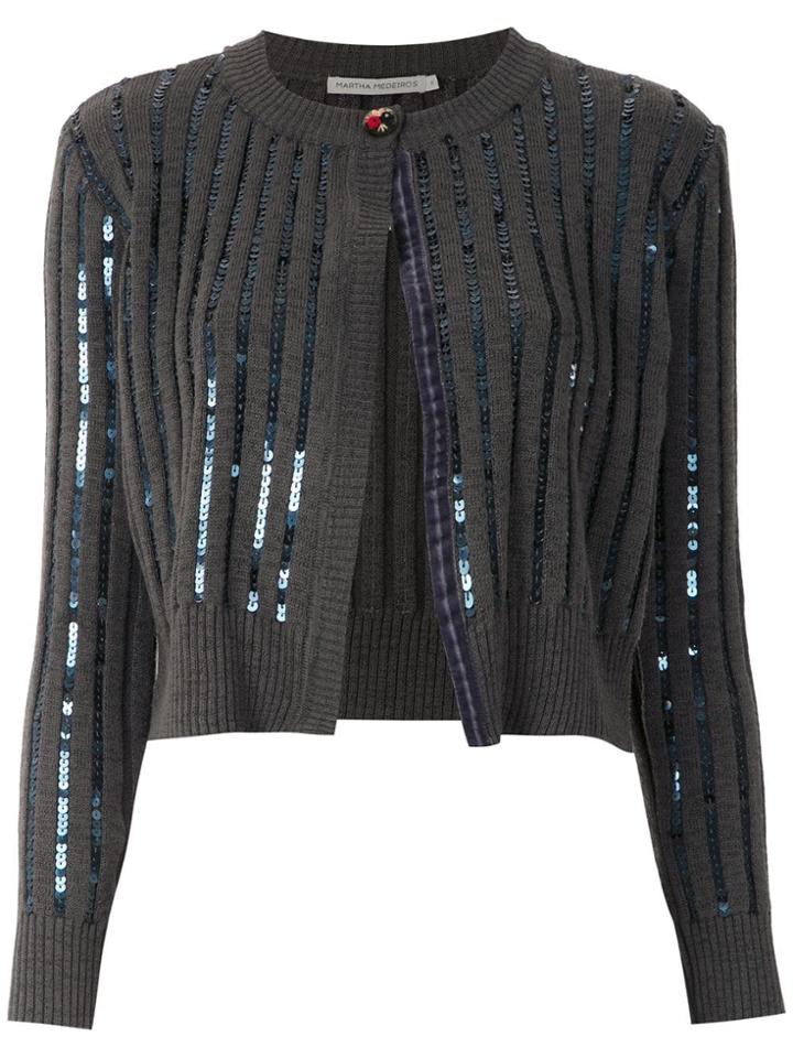 Martha Medeiros Cropped Knitted Cardigan - Green