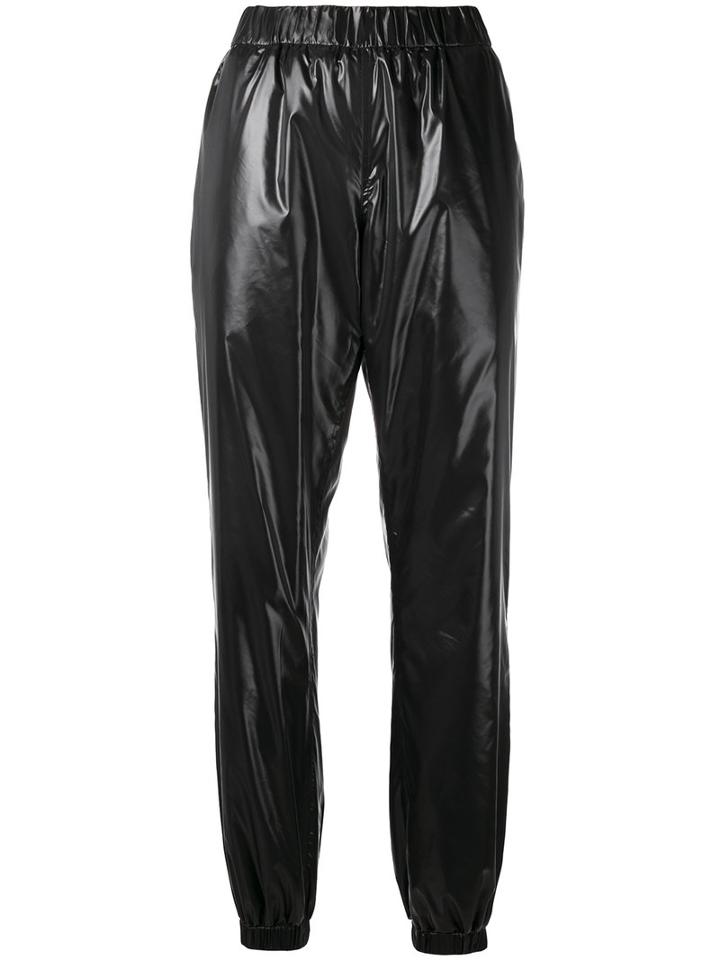 Kenzo Wet-look Joggers, Women's, Size: 36, Black, Polyurethane/cotton