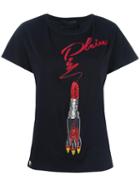 Philipp Plein Lipstick Embellished T-shirt, Women's, Size: Medium, Black, Cotton/spandex/elastane