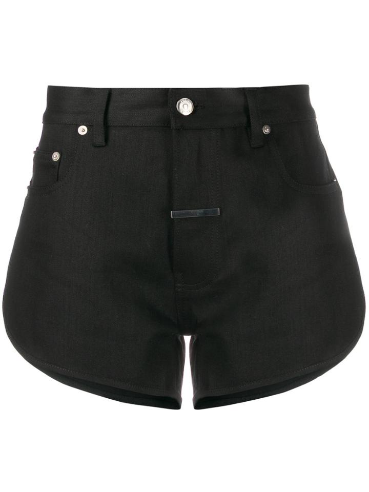 Zilver High-waisted Denim Shorts - Black