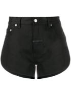 Zilver High-waisted Denim Shorts - Black