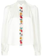 Alexa Chung Floral Detail Shirt - White