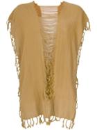 Caravana Convertible Fringed And Distressed Top - Yellow