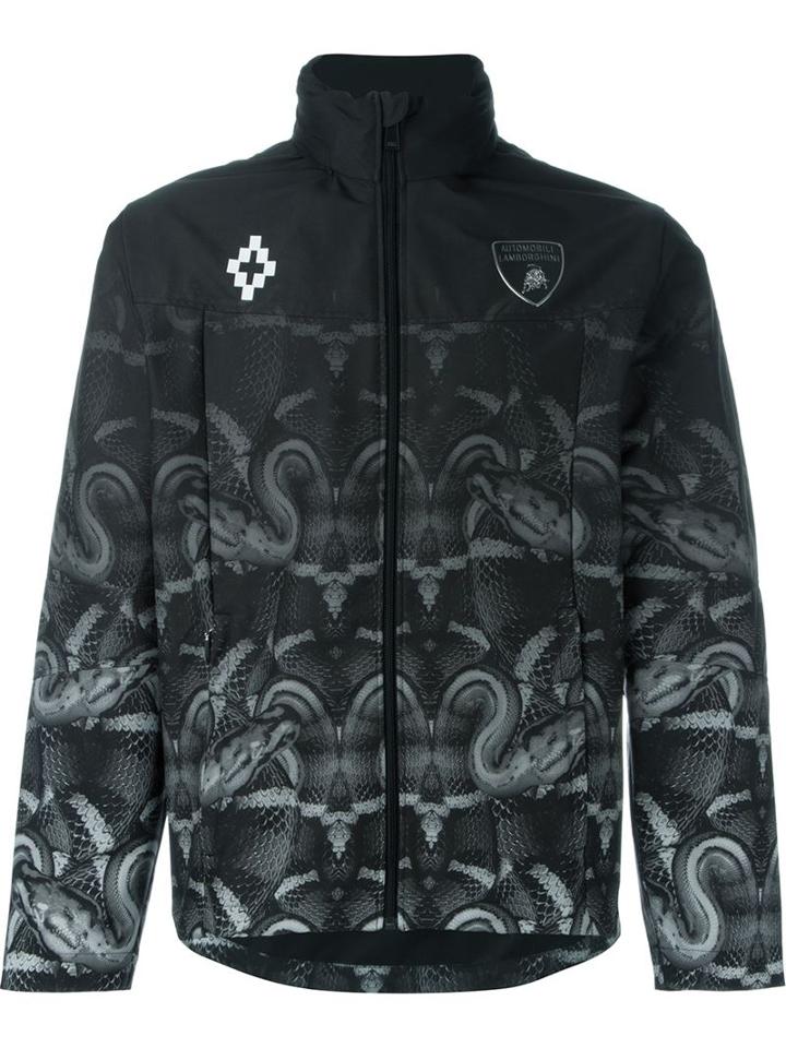 Marcelo Burlon County Of Milan 'lamborghini' Windbreaker, Men's, Size: Medium, Black, Polyester/spandex/elastane/cotton